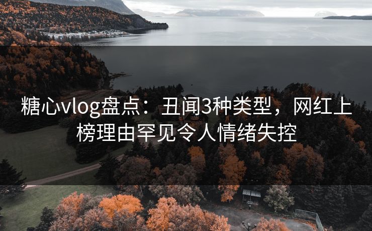 糖心vlog盘点：丑闻3种类型，网红上榜理由罕见令人情绪失控