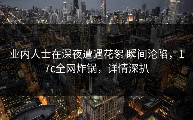 业内人士在深夜遭遇花絮 瞬间沦陷，17c全网炸锅，详情深扒
